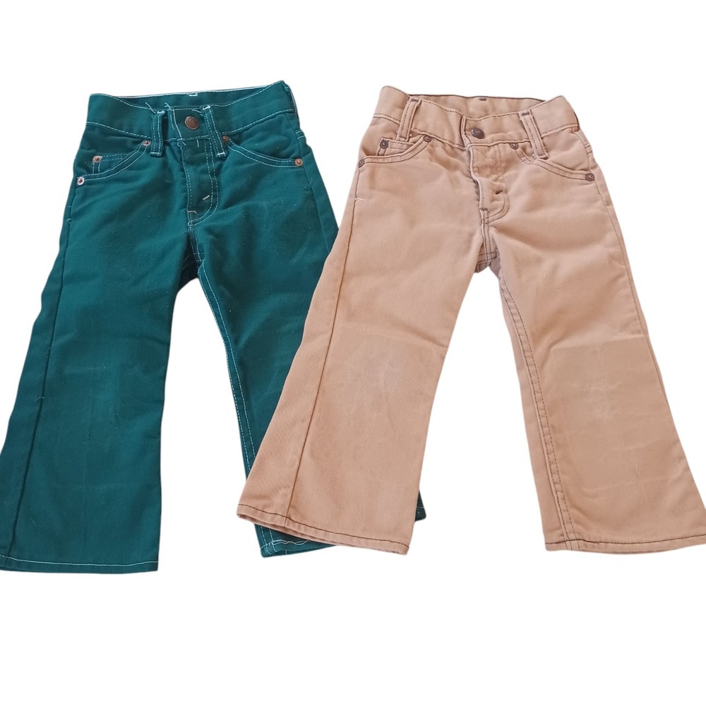 Levis Baby Toddler Vintage Big E Flared Bell Bottom Pants Lot‎ Denim Scovill Zip